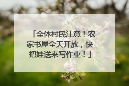 全体村民注意！农家书屋全天开放，快把娃送来写作业！