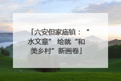 六安但家庙镇：“水文章” 绘就“和美乡村”新画卷