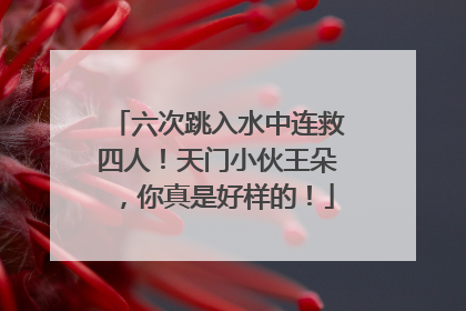六次跳入水中连救四人！天门小伙王朵，你真是好样的！