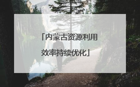 内蒙古资源利用效率持续优化