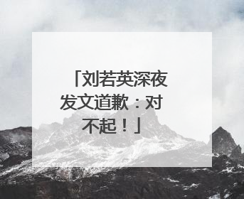 刘若英深夜发文道歉：对不起！