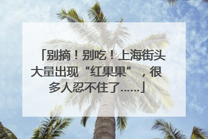 别摘！别吃！上海街头大量出现“红果果”，很多人忍不住了……