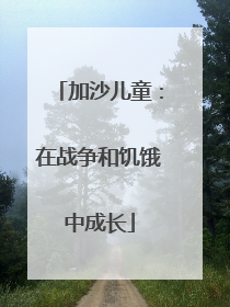 加沙儿童：在战争和饥饿中成长