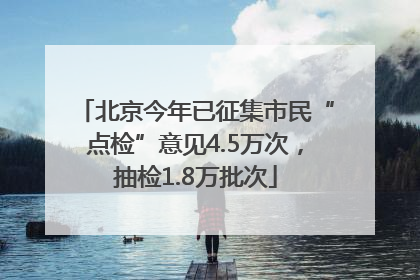 北京今年已征集市民“点检”意见4.5万次，抽检1.8万批次