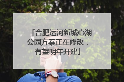 合肥运河新城心湖公园方案正在修改，有望明年开建