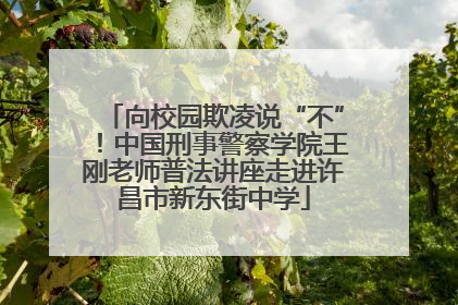 向校园欺凌说“不”！中国刑事警察学院王刚老师普法讲座走进许昌市新东街中学