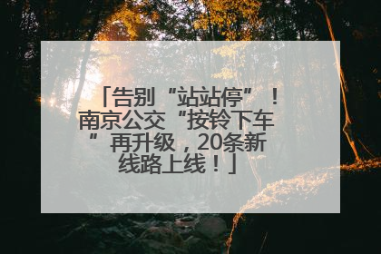告别“站站停”！南京公交“按铃下车”再升级，20条新线路上线！