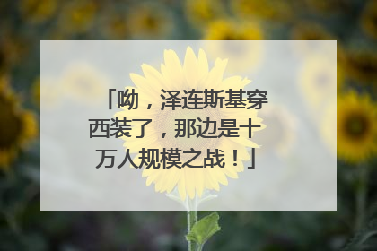 呦，泽连斯基穿西装了，那边是十万人规模之战！