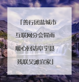 善行团盐城市互联网分会冒雨暖心回访阜宁县残联吴滩宜家