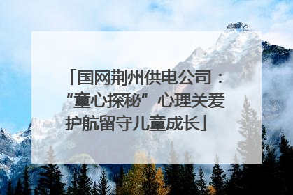 国网荆州供电公司：“童心探秘”心理关爱护航留守儿童成长