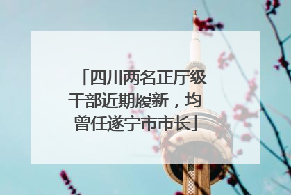 四川两名正厅级干部近期履新，均曾任遂宁市市长