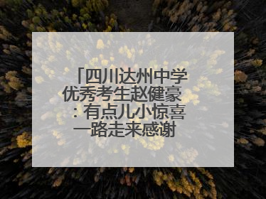 四川达州中学优秀考生赵健豪：有点儿小惊喜 一路走来感谢这么多人关爱