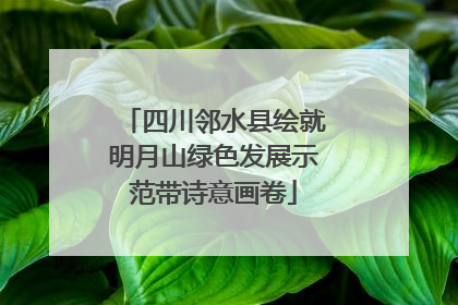 四川邻水县绘就明月山绿色发展示范带诗意画卷
