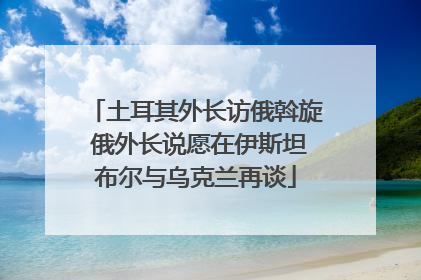 土耳其外长访俄斡旋 俄外长说愿在伊斯坦布尔与乌克兰再谈