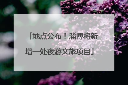 地点公布！淄博将新增一处夜游文旅项目