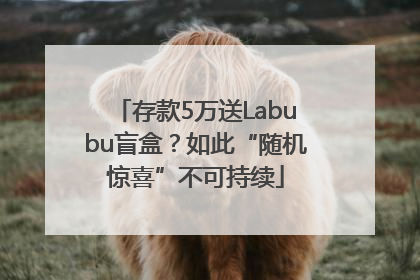 存款5万送Labubu盲盒？如此“随机惊喜”不可持续