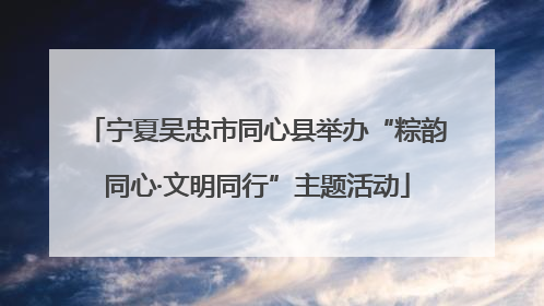 宁夏吴忠市同心县举办“粽韵同心·文明同行”主题活动