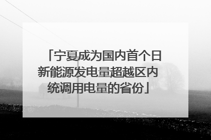 宁夏成为国内首个日新能源发电量超越区内统调用电量的省份
