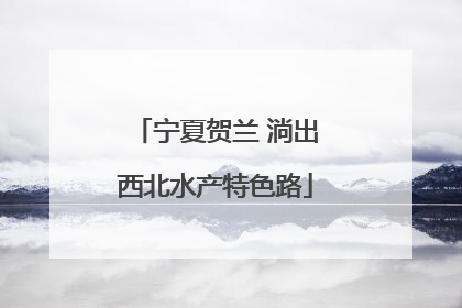 宁夏贺兰 淌出西北水产特色路