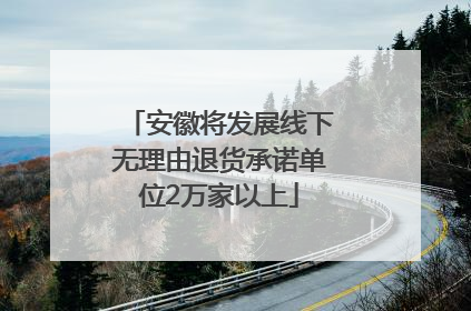 安徽将发展线下无理由退货承诺单位2万家以上