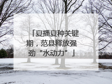 夏播夏种关键期，范县释放强劲“水动力”