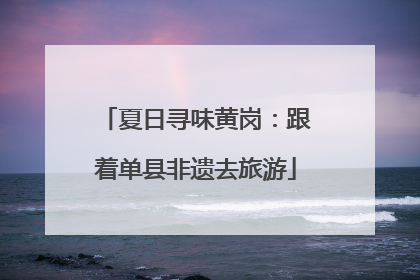 夏日寻味黄岗：跟着单县非遗去旅游