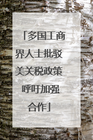 多国工商界人士批驳美关税政策 呼吁加强合作