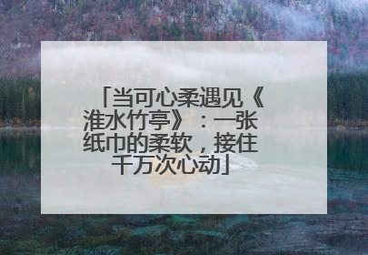 当可心柔遇见《淮水竹亭》：一张纸巾的柔软，接住千万次心动