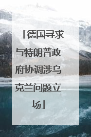 德国寻求与特朗普政府协调涉乌克兰问题立场