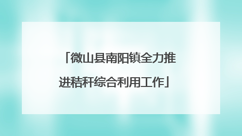 微山县南阳镇全力推进秸秆综合利用工作