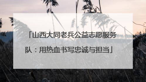 山西大同老兵公益志愿服务队：用热血书写忠诚与担当