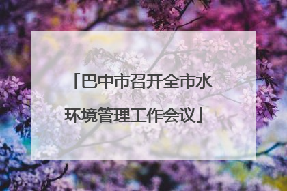 巴中市召开全市水环境管理工作会议