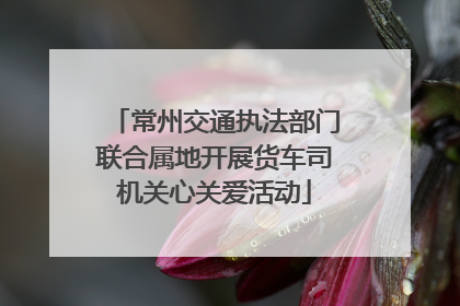 常州交通执法部门联合属地开展货车司机关心关爱活动