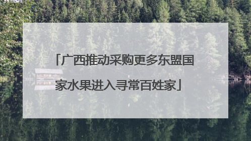 广西推动采购更多东盟国家水果进入寻常百姓家