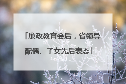廉政教育会后，省领导配偶、子女先后表态