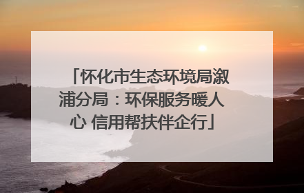 怀化市生态环境局溆浦分局：环保服务暖人心 信用帮扶伴企行