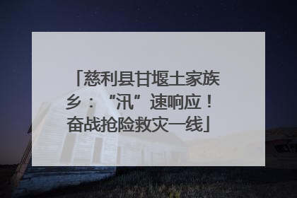 慈利县甘堰土家族乡：“汛”速响应！奋战抢险救灾一线