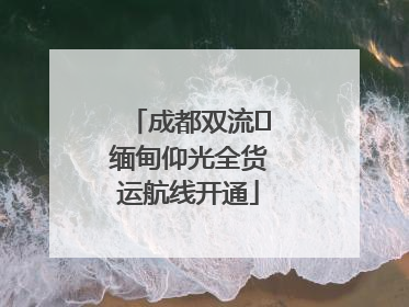 成都双流⇌缅甸仰光全货运航线开通