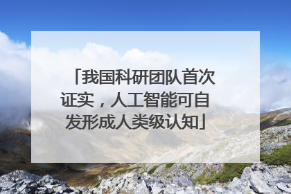我国科研团队首次证实，人工智能可自发形成人类级认知