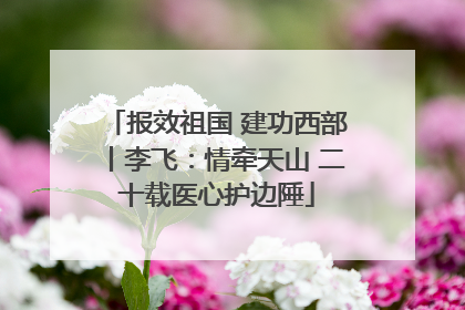 报效祖国 建功西部丨李飞：情牵天山 二十载医心护边陲