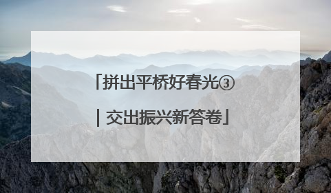 拼出平桥好春光③｜交出振兴新答卷