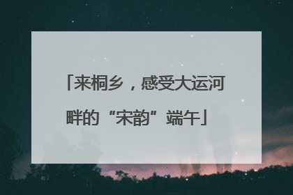 来桐乡，感受大运河畔的“宋韵”端午