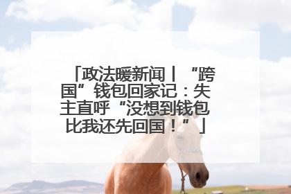 政法暖新闻丨“跨国”钱包回家记：失主直呼“没想到钱包比我还先回国！”