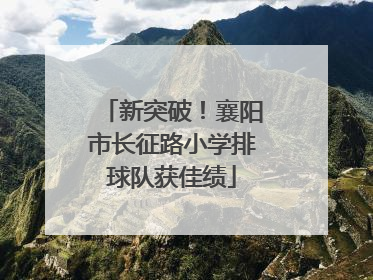 新突破！襄阳市长征路小学排球队获佳绩