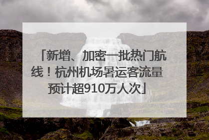 新增、加密一批热门航线！杭州机场暑运客流量预计超910万人次