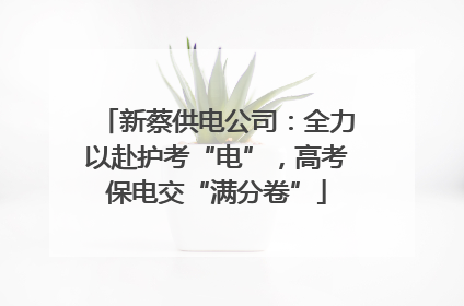 新蔡供电公司：全力以赴护考“电”，高考保电交“满分卷”