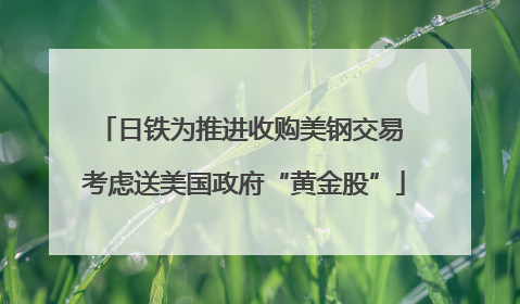 日铁为推进收购美钢交易 考虑送美国政府“黄金股”