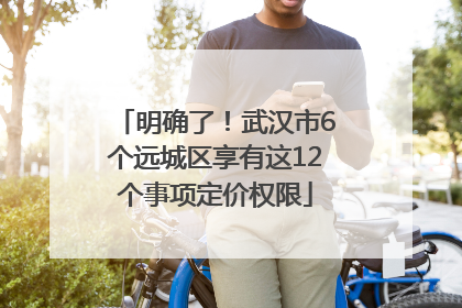 明确了！武汉市6个远城区享有这12个事项定价权限