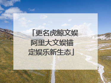 更名虎鲸文娱 阿里大文娱锚定娱乐新生态