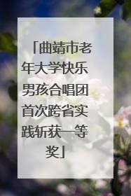 曲靖市老年大学快乐男孩合唱团首次跨省实践斩获一等奖